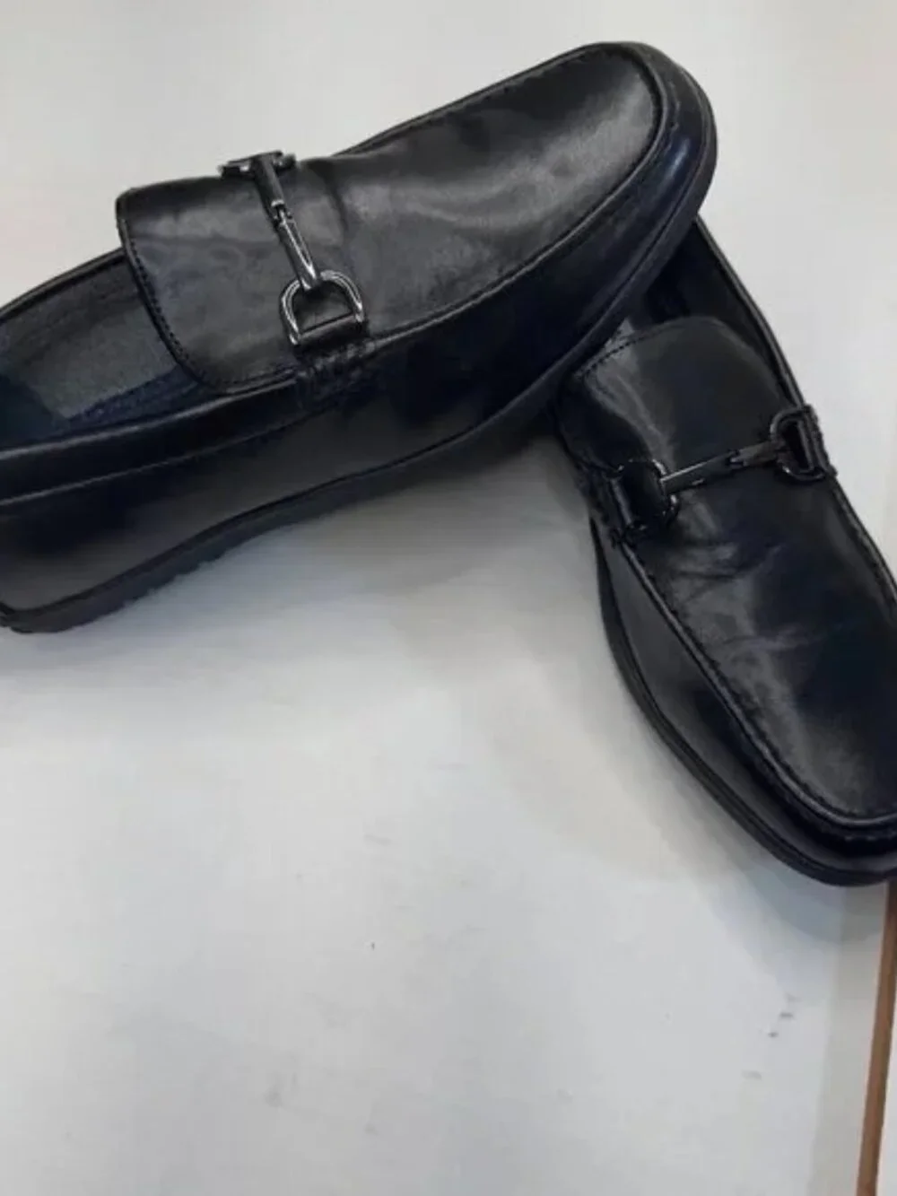 Steve Madden P-Pellea PU Uppers Slip-on Rubber Soles Loafers Black Size 10M